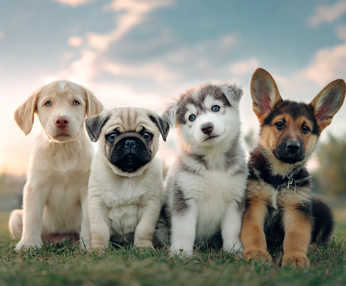 Puppy being held by a person